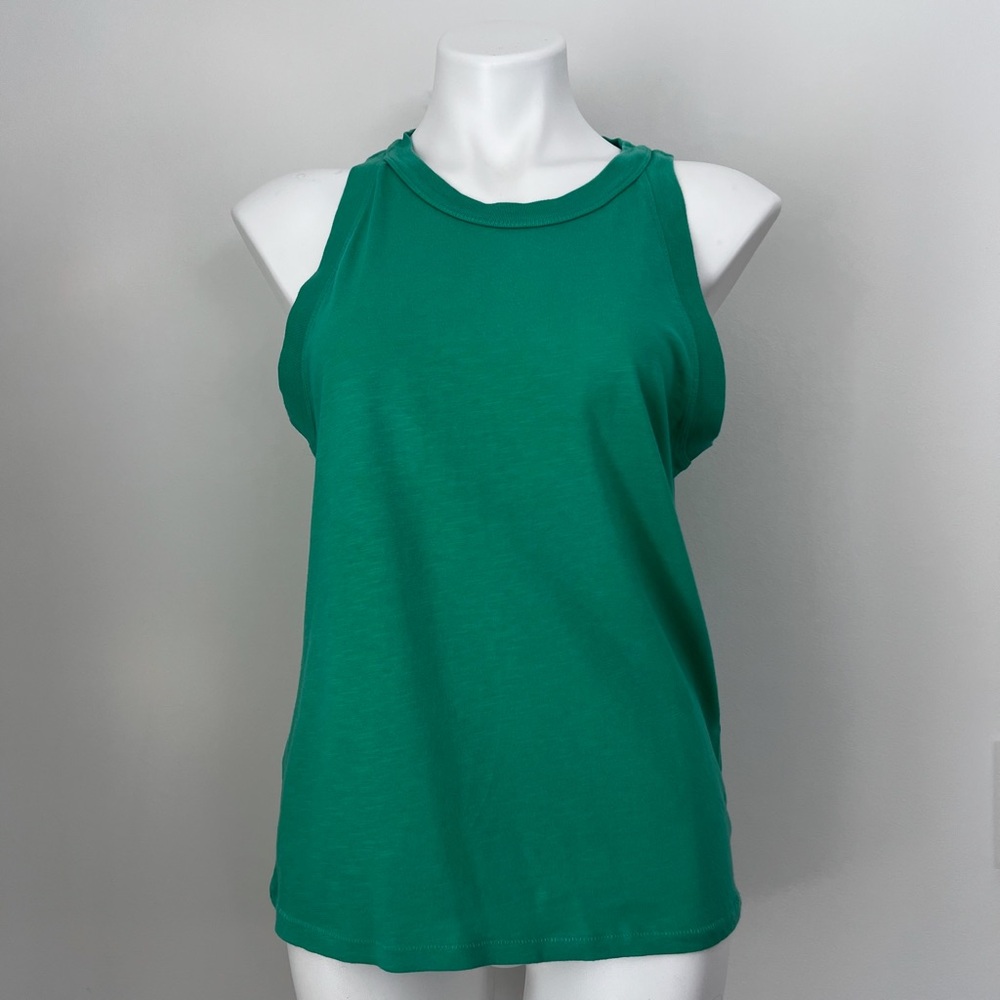 J.Crew Green Organic Slub Tank Top